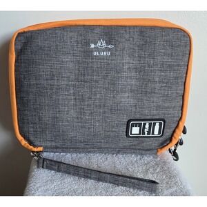 ULURU Travel Electronics Organizer Gray Orange Unisex  Case